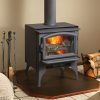 Wood stove heating family room